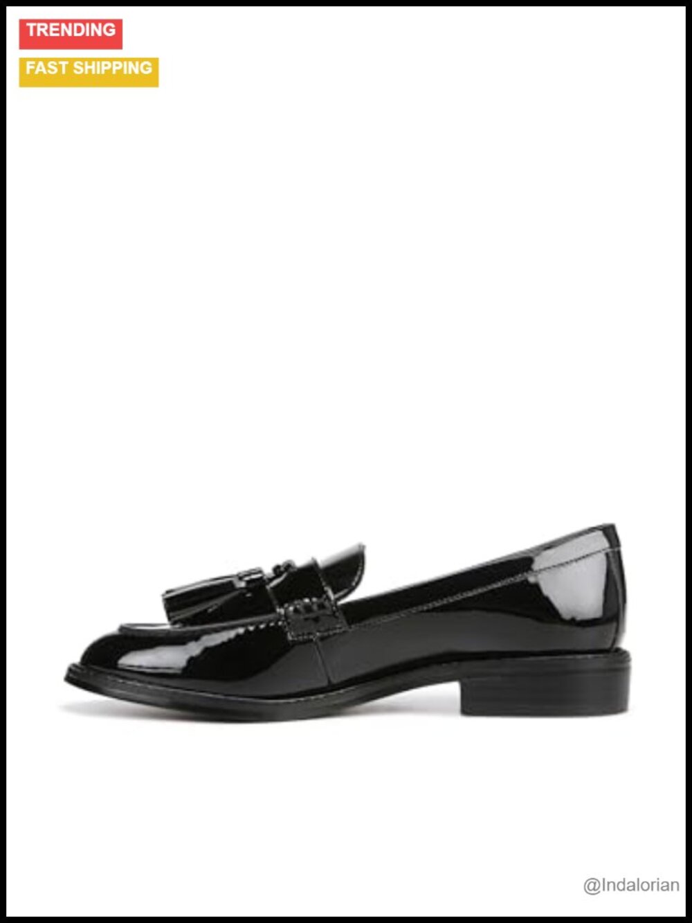 Tassel Slip-On Loafers with Recycled Synthetic Leather, Block Heel Comfort